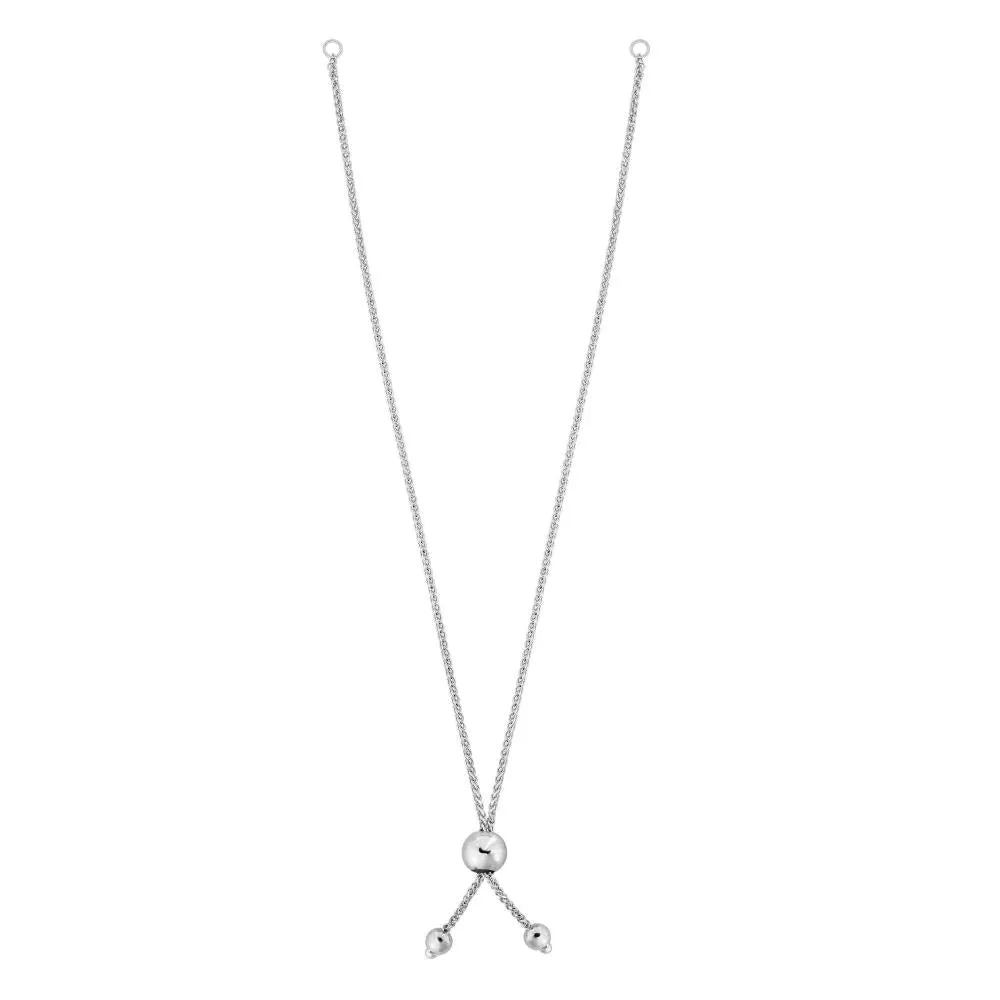 10K Gold Round Wheat Chain with Ball Slide Friendship Bracelet
