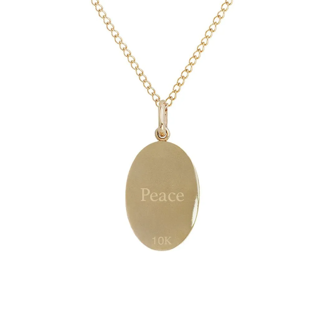10K Gold Small Pave Diamond "Olive Branch" Pendant