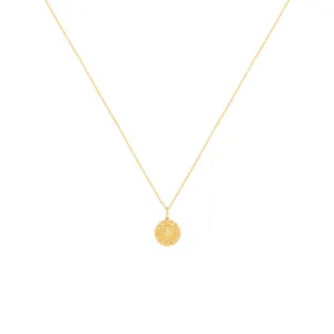 14 Karat Yellow Gold Compass Medallion Pendant Necklace with Diamonds
