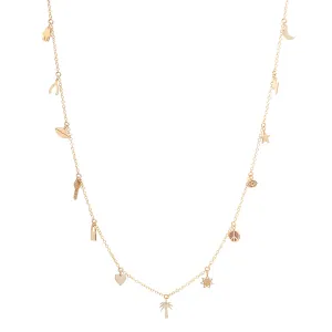 14k 13 Itty Bitty Charms Necklace - SALE