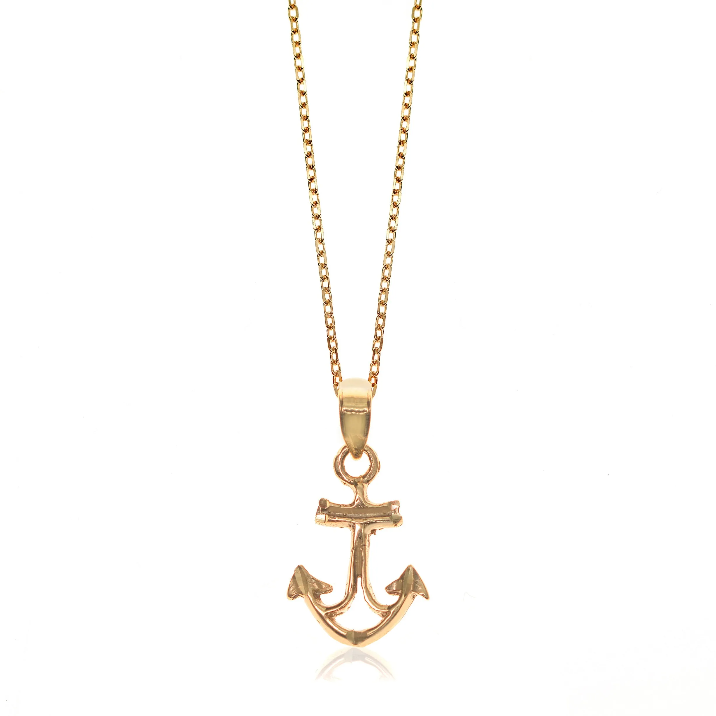 14K Anchor Pendant on 16" 14k  Chain