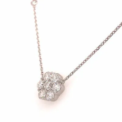 14K Diamond Flower Cluster Diamond by the Yard Necklace White Gold
