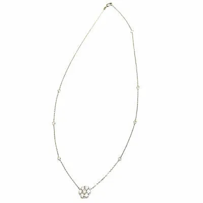 14K Diamond Flower Cluster Diamond by the Yard Necklace White Gold