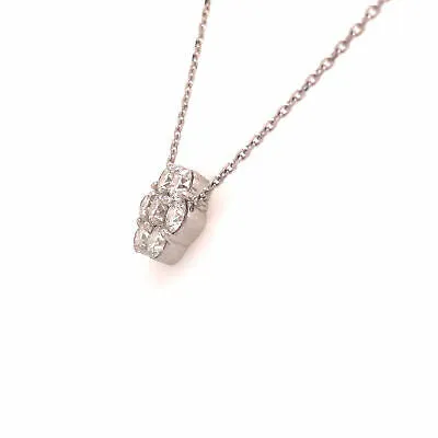 14K Diamond Flower Cluster Diamond by the Yard Necklace White Gold