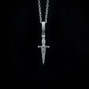 14K Gold & VS1 Diamond Dagger Pendant
