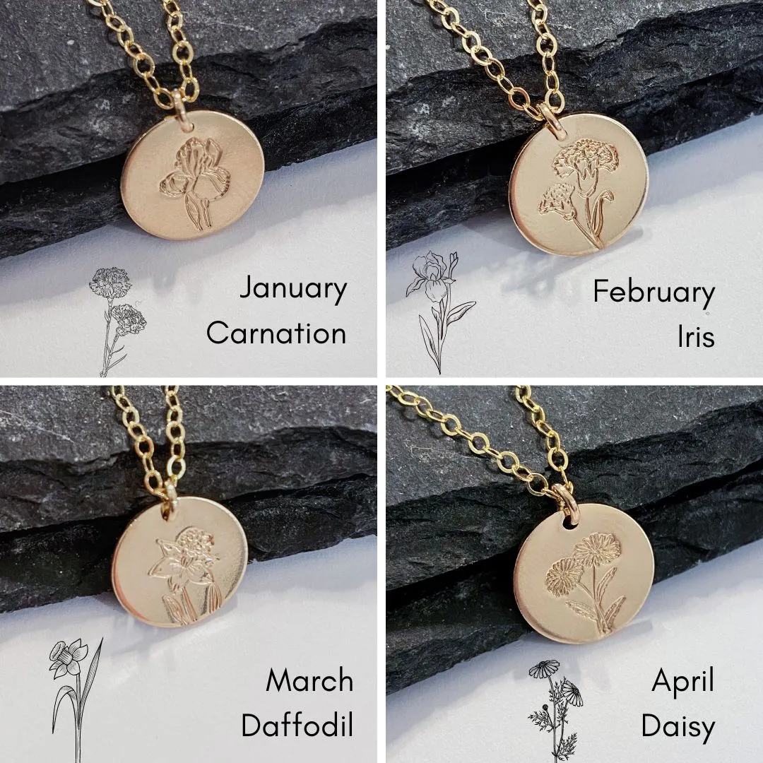 14K Gold-Filled Birth Flower Necklace
