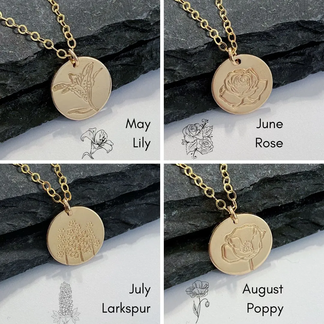 14K Gold-Filled Birth Flower Necklace