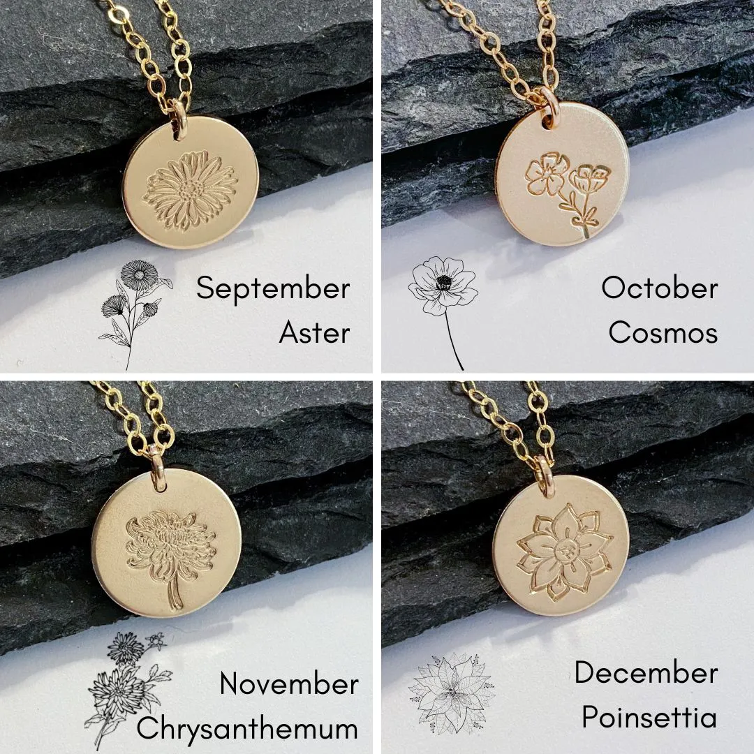 14K Gold-Filled Birth Flower Necklace