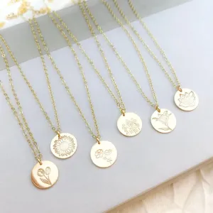 14K Gold-Filled Birth Flower Necklace