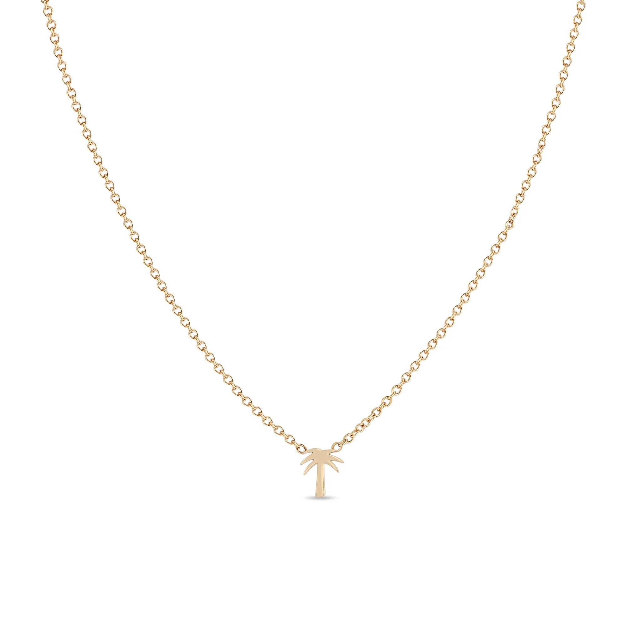 14k Itty Bitty Palm Tree Necklace
