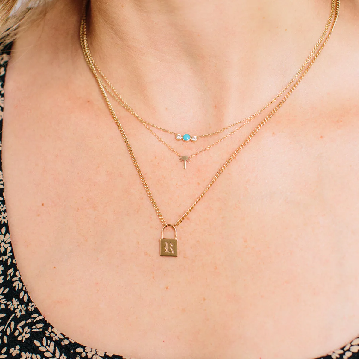 14k Itty Bitty Palm Tree Necklace