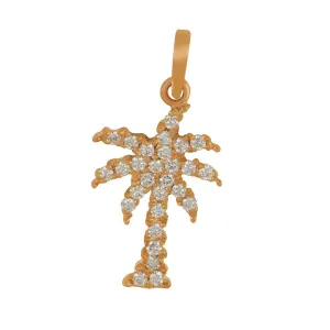 14k Rose Gold "Sea Jewels" Pavé Diamond Palm Tree Pendant, D=.56tw