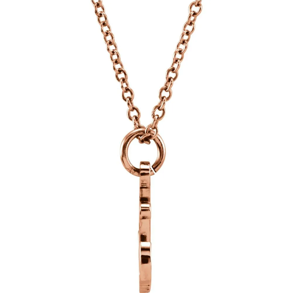 14k Rose Gold Tiny Posh Petite Anchor 16-18" Necklace