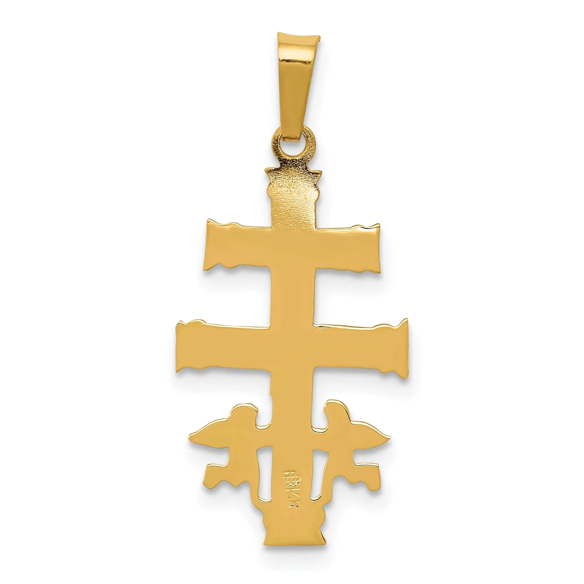 14k Two tone Gold Cara Vaca Crucifix Pendant