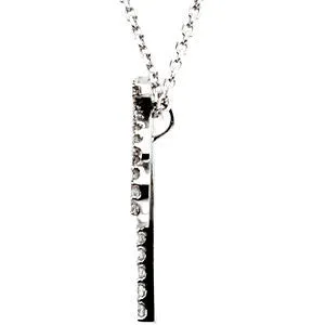 14k White Gold 1/3 CTW Diamond Palm Tree 16" Necklace