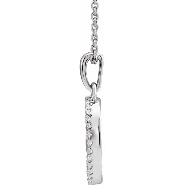 14K White Gold 1/5 CTW Natural Diamond Tree of Life 16-18" Necklace