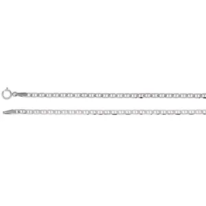 14k White Gold 2.25mm Anchor 24" Chain
