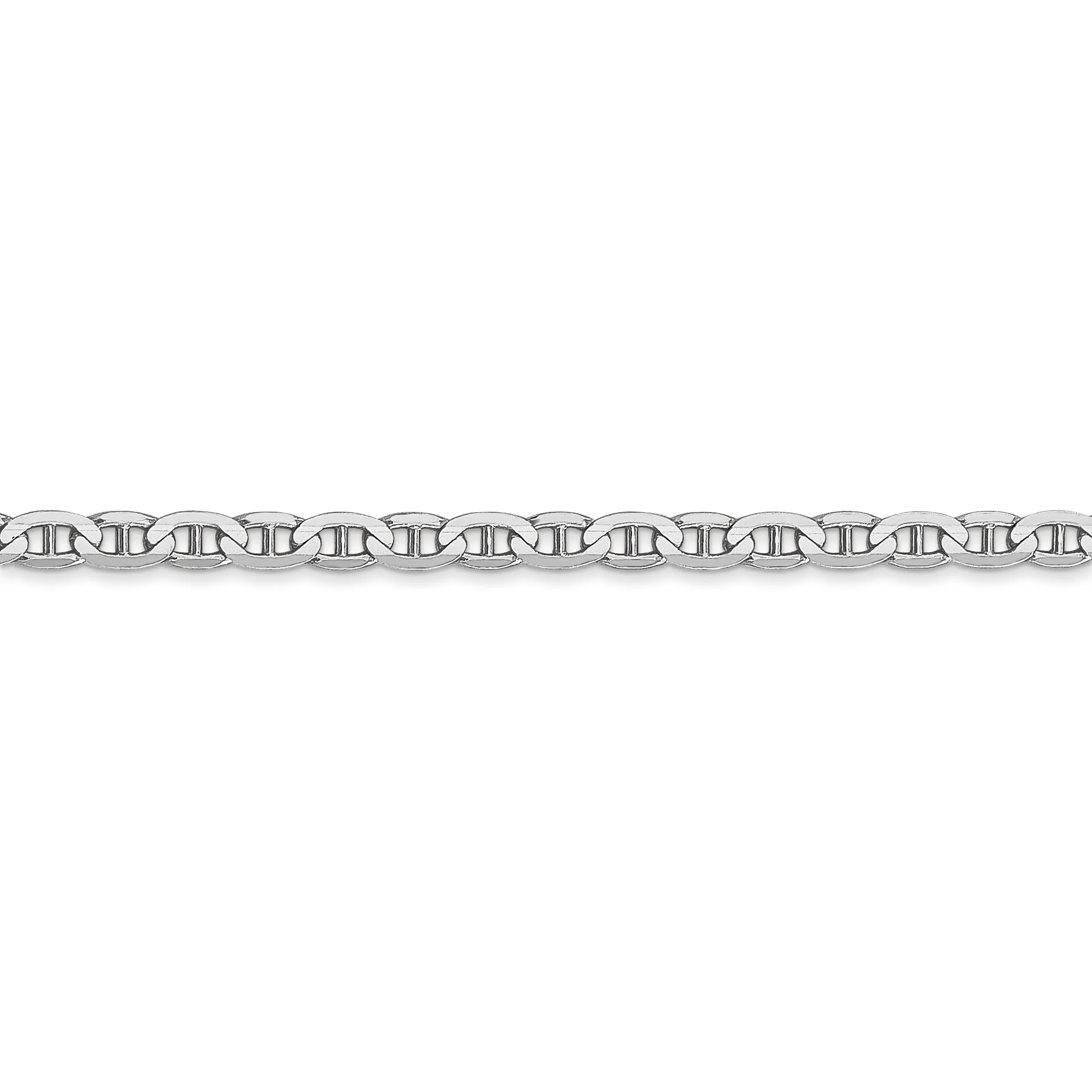 14k White Gold 3.00m Solid Concave Anchor Chain