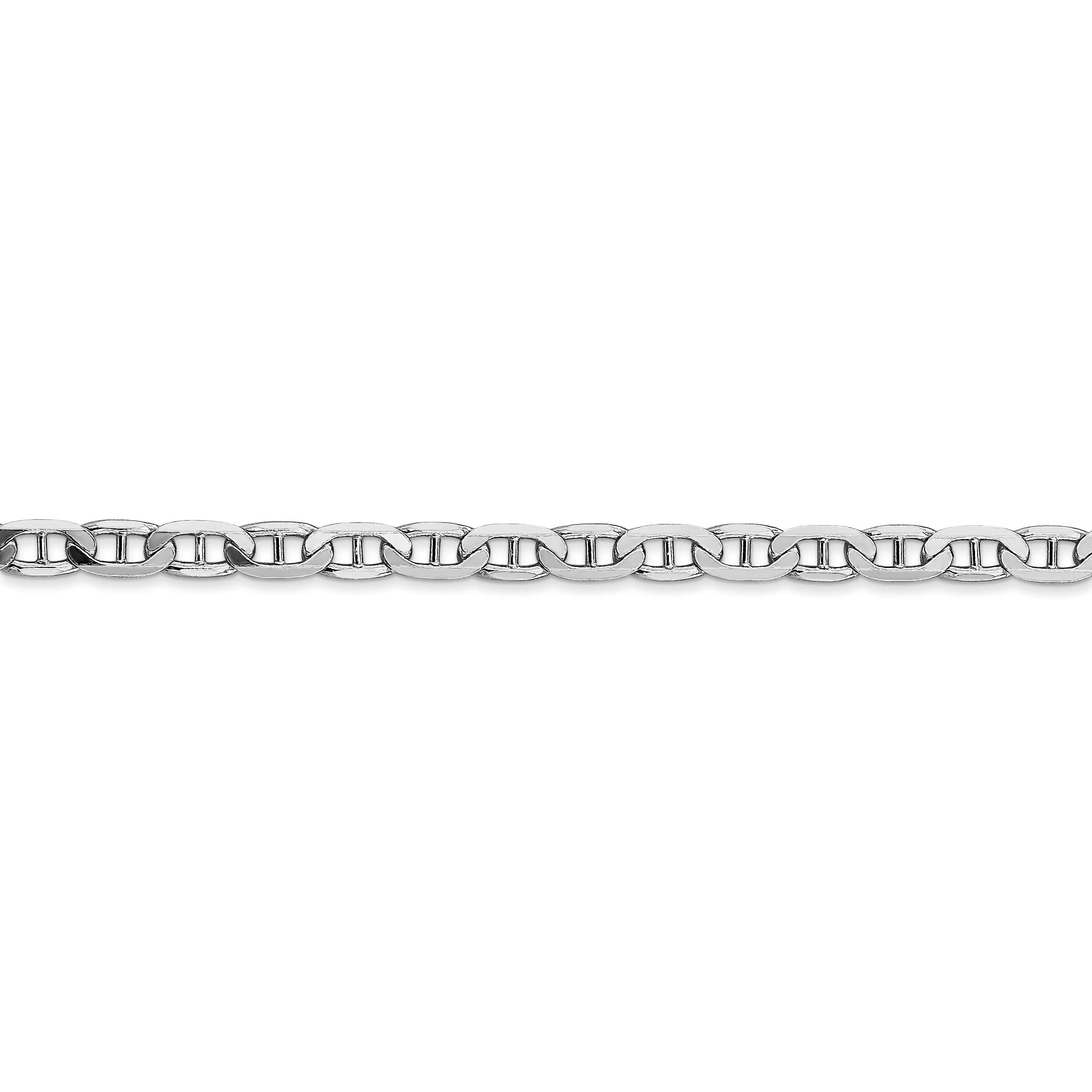 14k White Gold 3.75m Solid Concave Anchor Chain