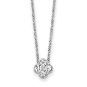 14K White Gold Four Leaf Clover Charm Pendant