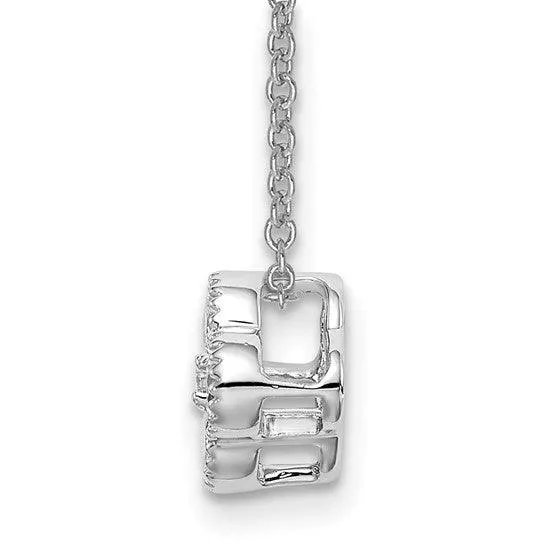 14K White Gold Four Leaf Clover Charm Pendant