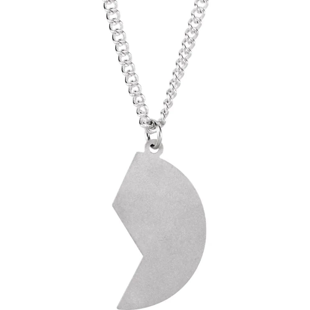 14k White Gold Miz Pah Coin Left Pendant