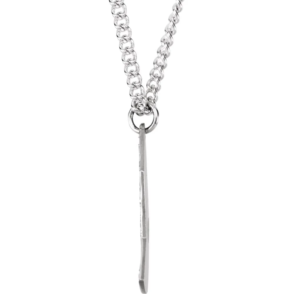 14k White Gold Miz Pah Coin Left Pendant