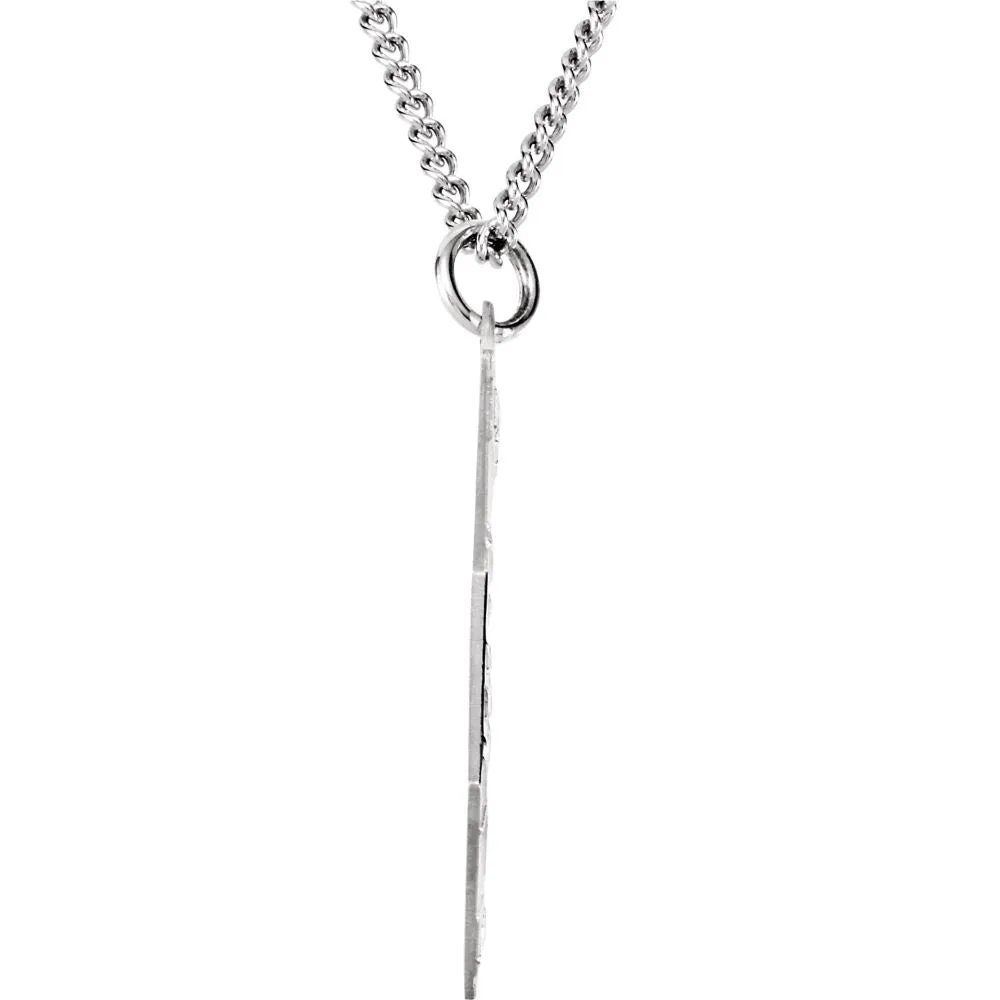 14k White Gold Miz Pah Coin Right Pendant