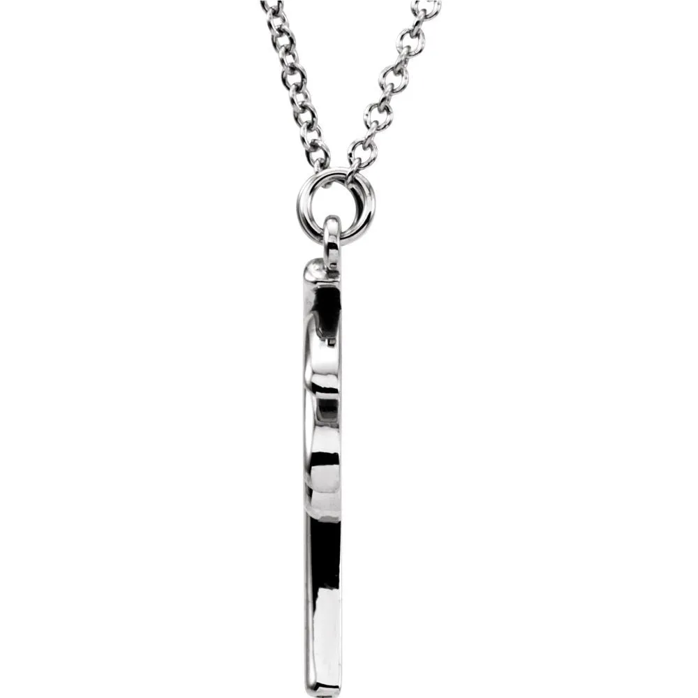 14k White Gold Palm Tree 16" Necklace