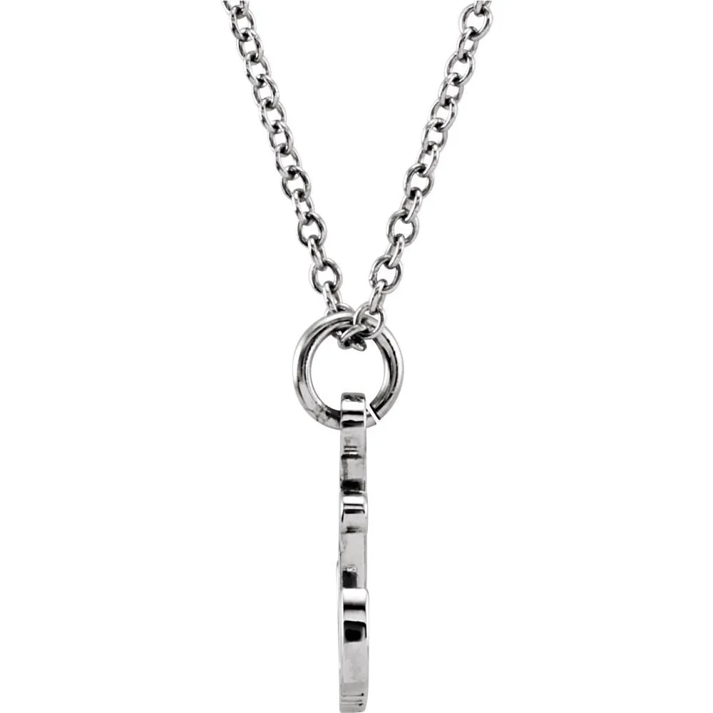 14k White Gold Tiny Posh Petite Anchor 16-18" Necklace