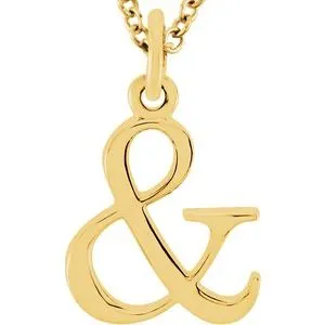 14K Yellow Ampersand 16" Necklace