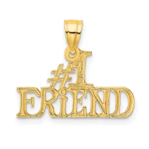 14k Yellow Gold #1 FRIEND Charm Pendant