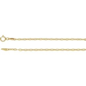 14k Yellow Gold 1.75mm Hollow Anchor 16" Chain