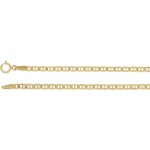 14k Yellow Gold 2.25mm Anchor 24" Chain