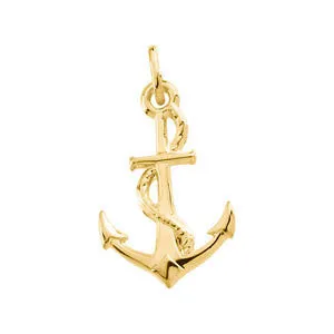 14k Yellow Gold 22x14mm Anchor Charm