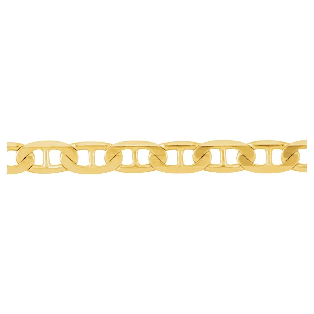 14k Yellow Gold 3.5mm Solid Anchor 20" Chain
