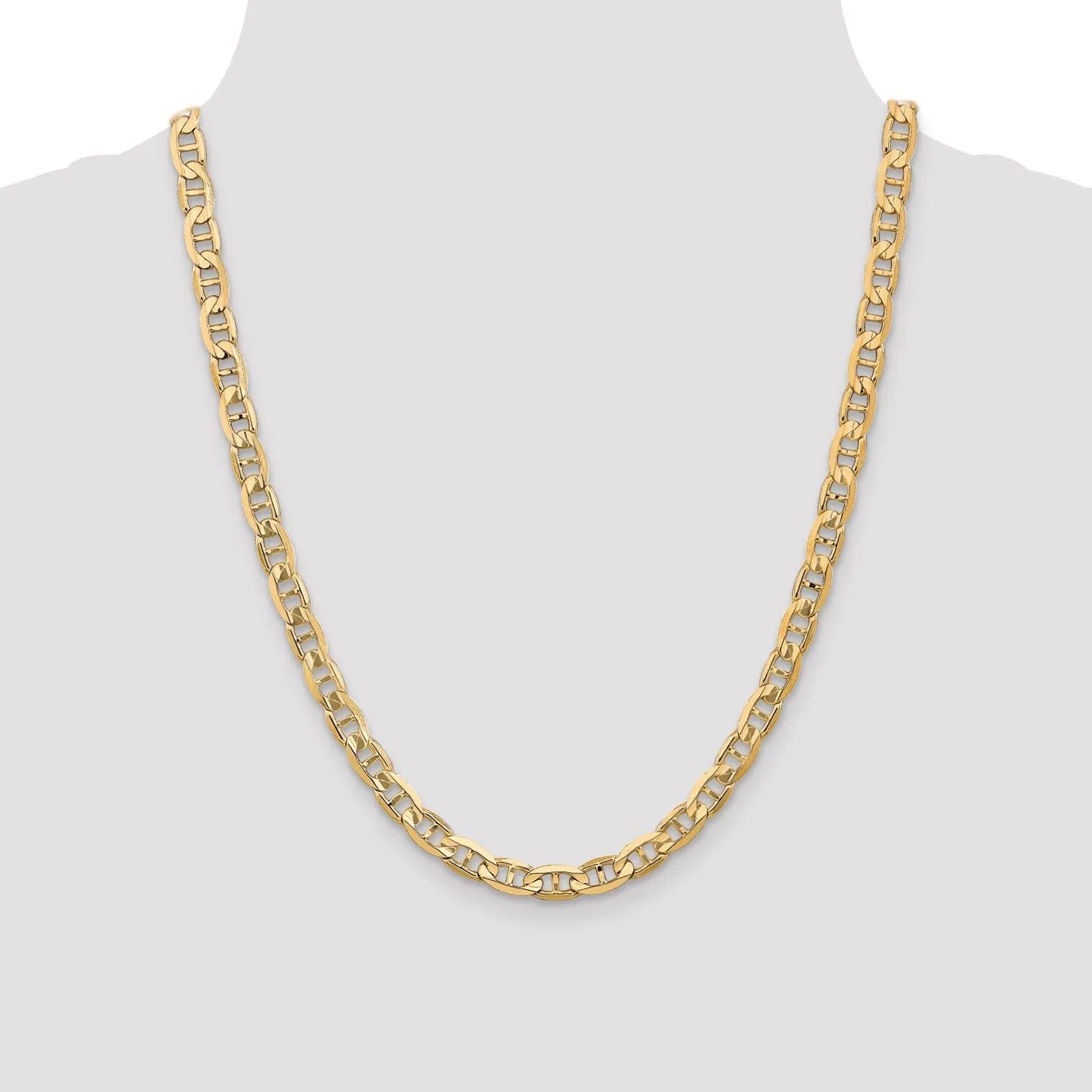 14k Yellow Gold 6.25mm Concave Anchor Chain