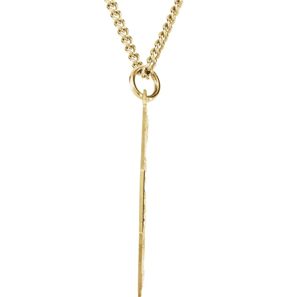 14k Yellow Gold Miz Pah Coin Right Pendant