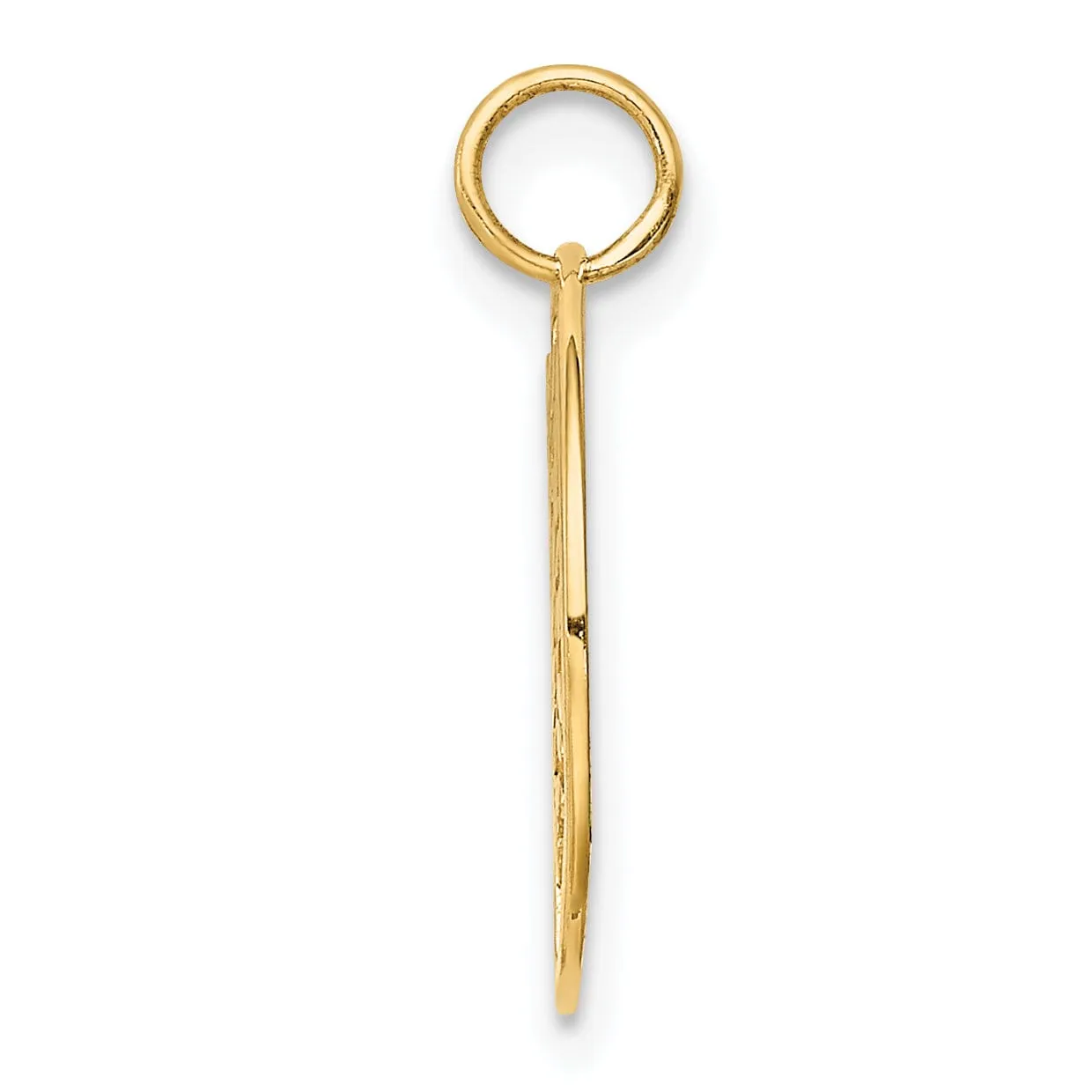 14k Yellow Gold Open Back Solid Diamond Cut Polished Finish Tree of Life in Round Shape Frame Charm Pendant