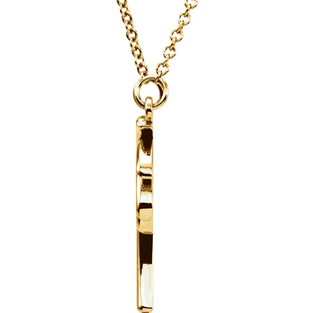14k Yellow Gold Palm Tree 16" Necklace