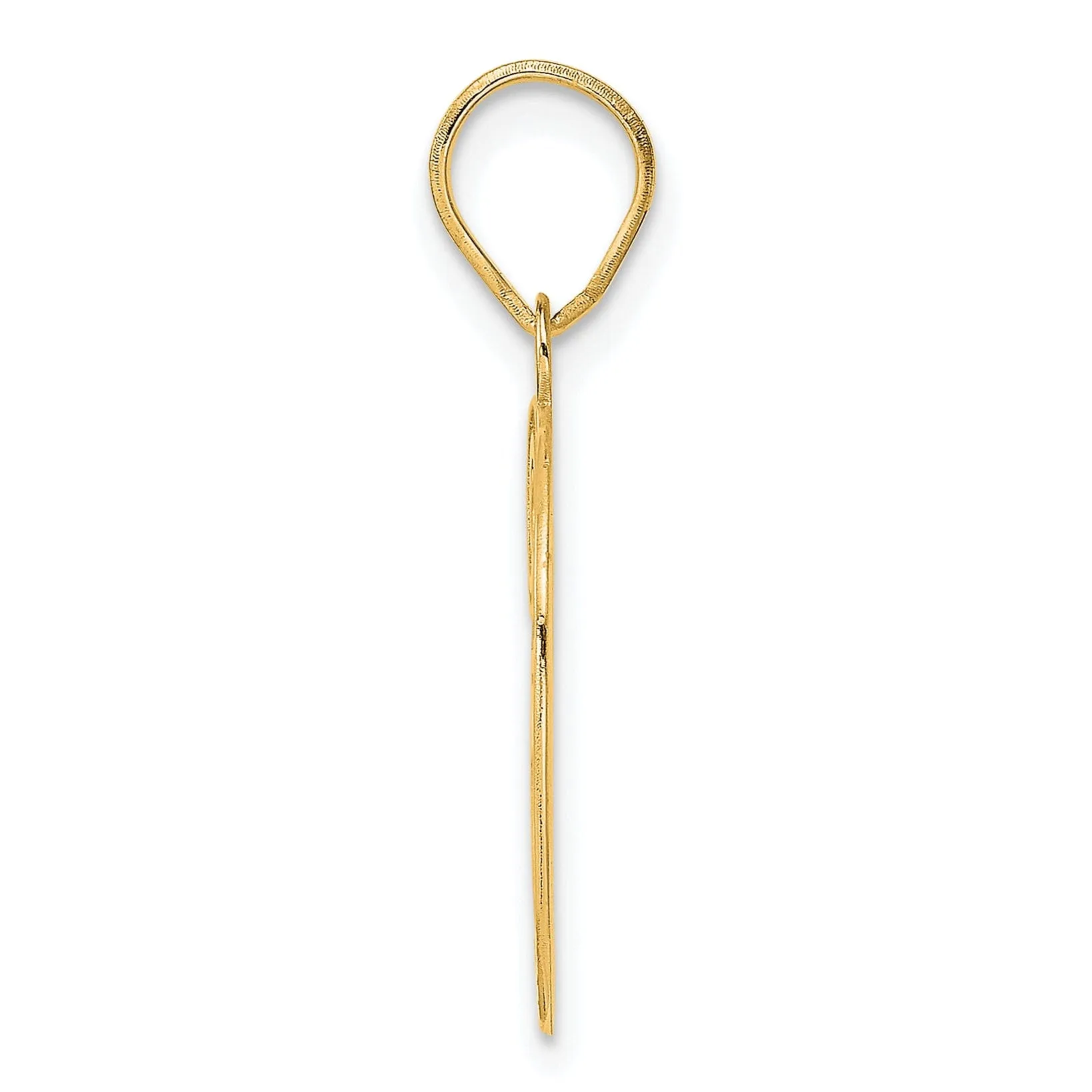 14k Yellow Gold Polished Etched Finish Number 39 Charm Pendant