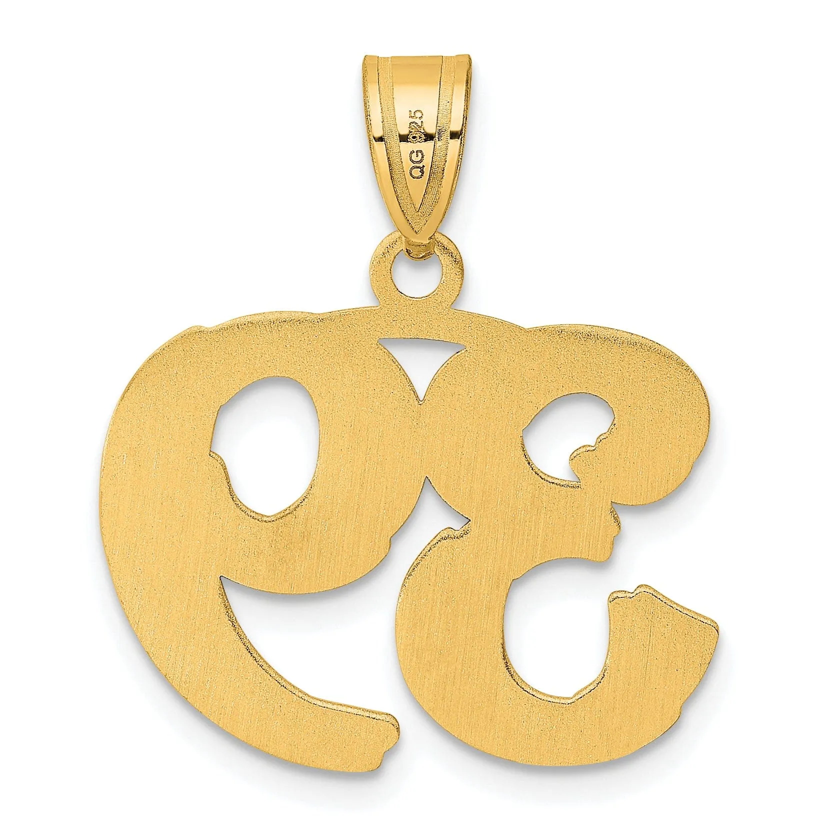 14k Yellow Gold Polished Etched Finish Number 39 Charm Pendant