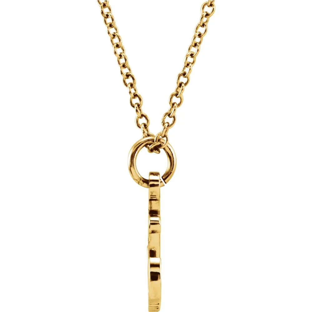 14k Yellow Gold Tiny Posh Petite Anchor 16-18" Necklace