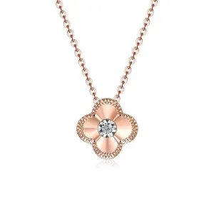 14KG 0.03Ct Flower Pendant