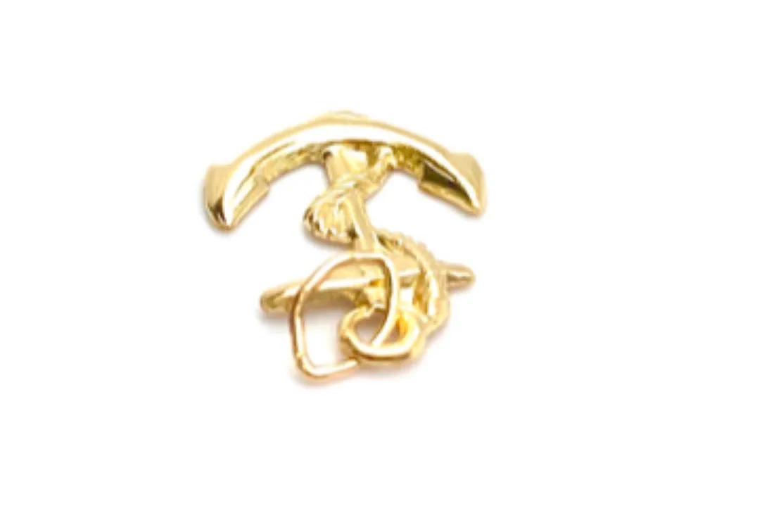 14KGF Anchor and Snake Charm 1037-C