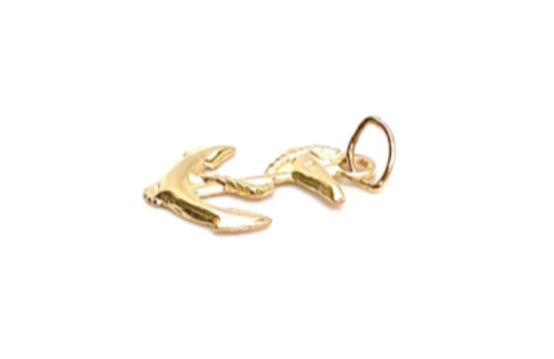 14KGF Anchor and Snake Charm 1037-C