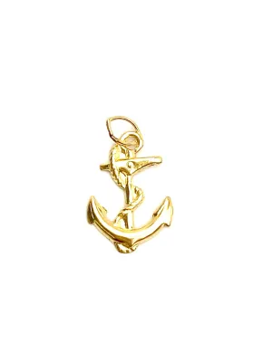 14KGF anchor and snake charm , Sku#1037-C