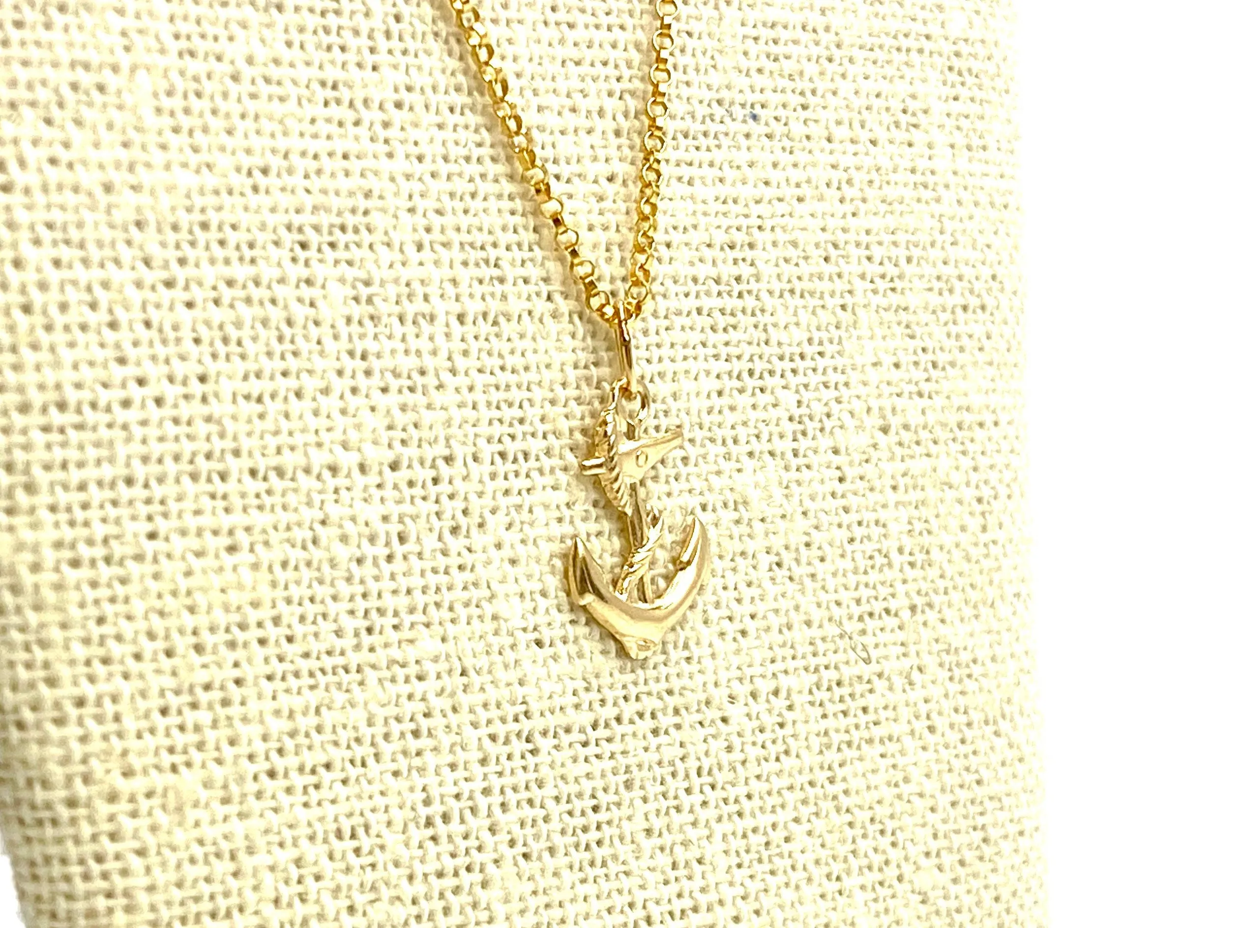 14KGF anchor and snake charm , Sku#1037-C