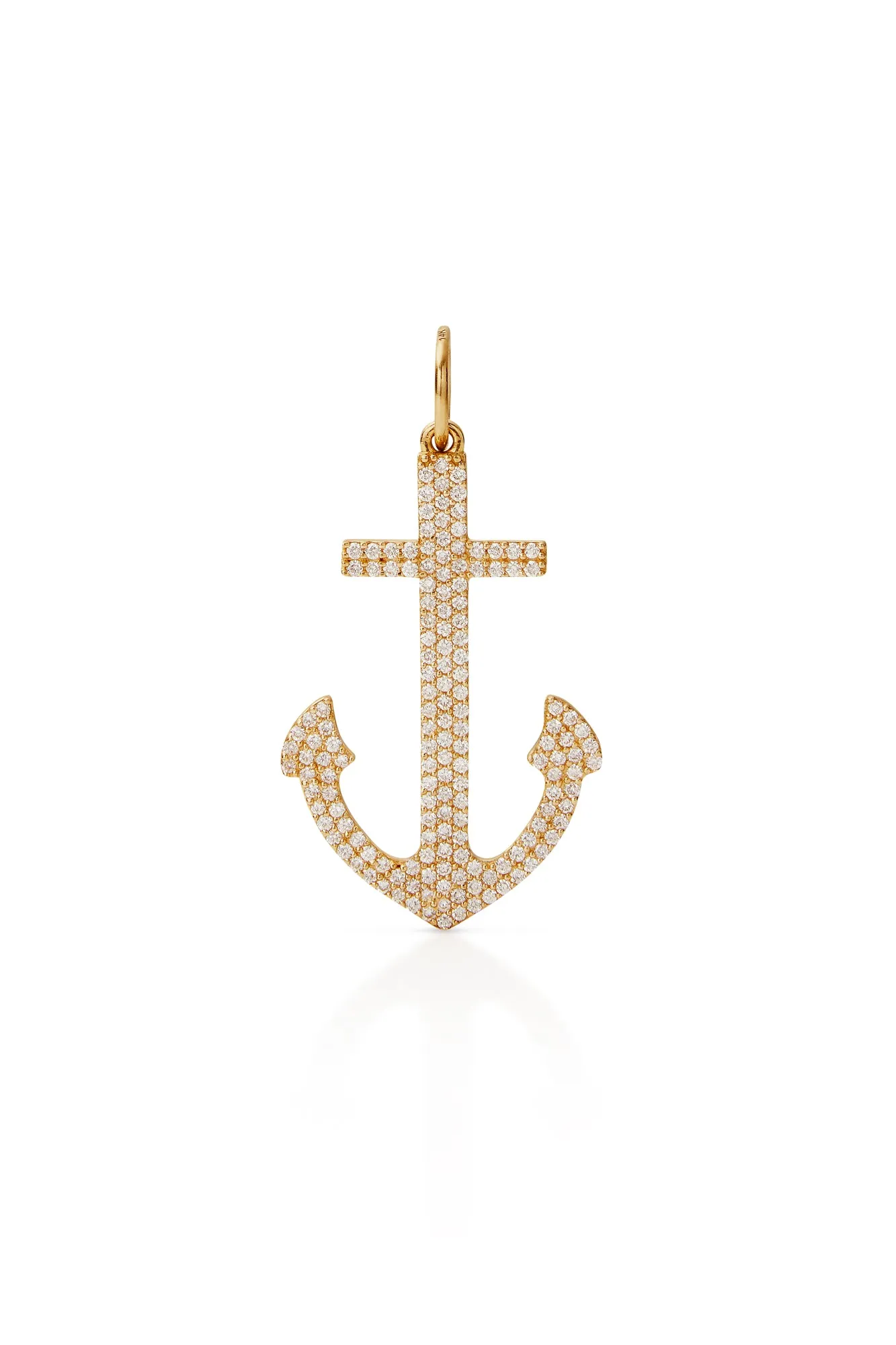14KY Diamond Anchor Charm