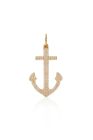 14KY Diamond Anchor Charm